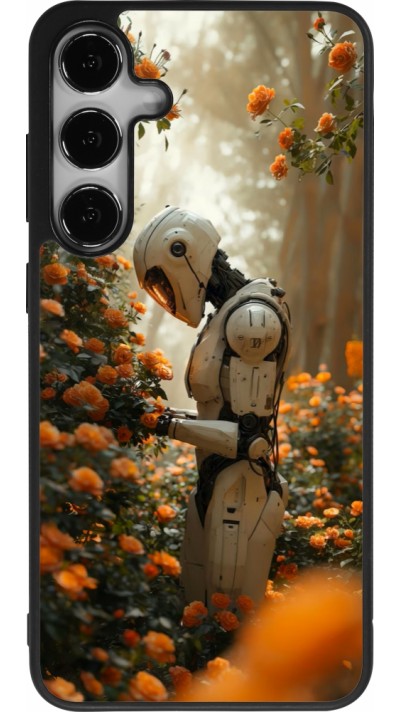 Coque Samsung Galaxy S25+ - Silicone rigide noir Astronaut flowers 2025