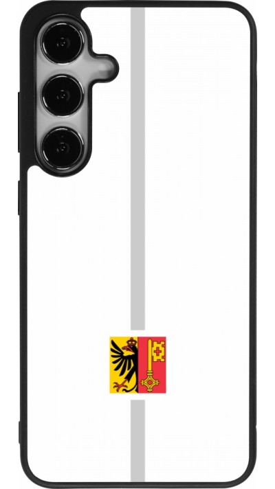 Coque Samsung Galaxy S25+ - Silicone rigide noir Canton GE blanc