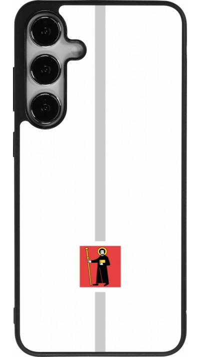 Coque Samsung Galaxy S25+ - Silicone rigide noir Canton GL blanc