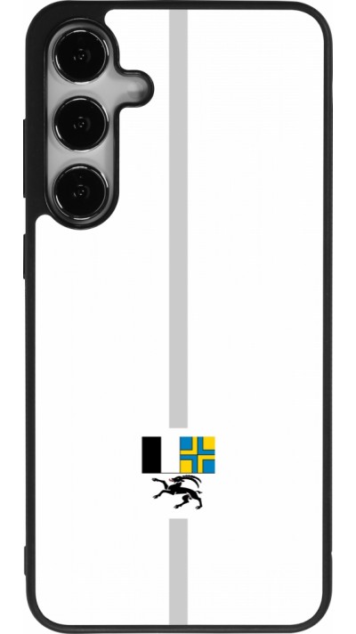 Coque Samsung Galaxy S25+ - Silicone rigide noir Canton GR blanc