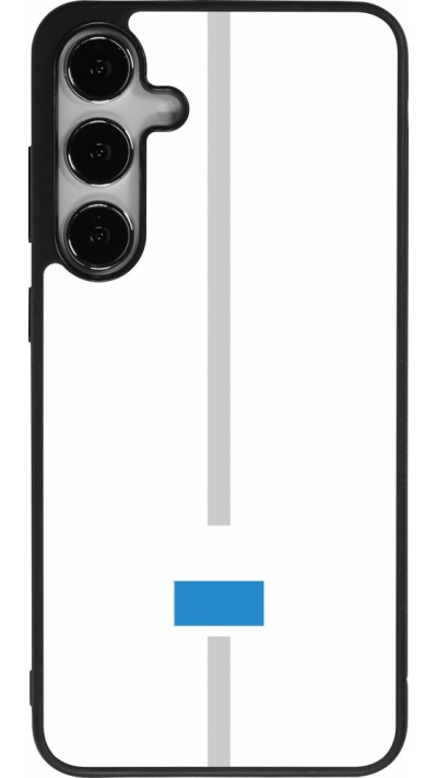 Coque Samsung Galaxy S25+ - Silicone rigide noir Canton LU blanc
