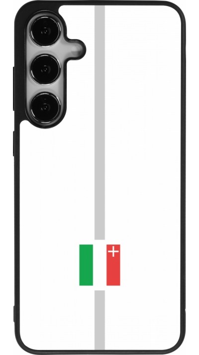 Coque Samsung Galaxy S25+ - Silicone rigide noir Canton NE blanc