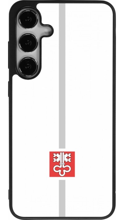 Coque Samsung Galaxy S25+ - Silicone rigide noir Canton NW blanc