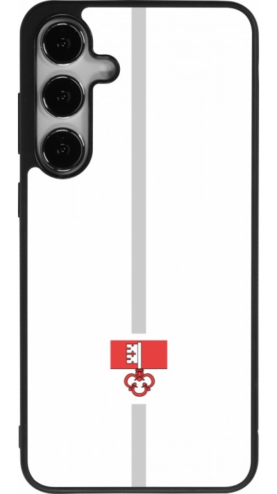Coque Samsung Galaxy S25+ - Silicone rigide noir Canton OW blanc