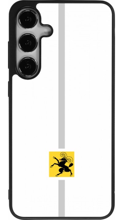 Coque Samsung Galaxy S25+ - Silicone rigide noir Canton SH blanc