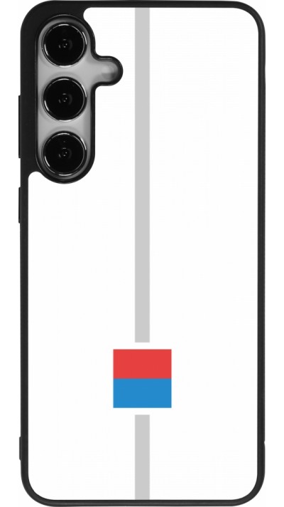 Coque Samsung Galaxy S25+ - Silicone rigide noir Canton TI blanc