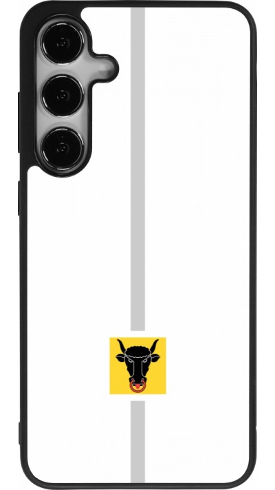 Coque Samsung Galaxy S25+ - Silicone rigide noir Canton UR blanc