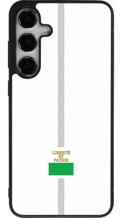 Coque Samsung Galaxy S25+ - Silicone rigide noir Canton VD blanc