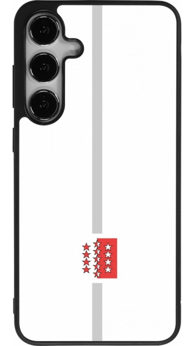 Coque Samsung Galaxy S25+ - Silicone rigide noir Canton VS blanc