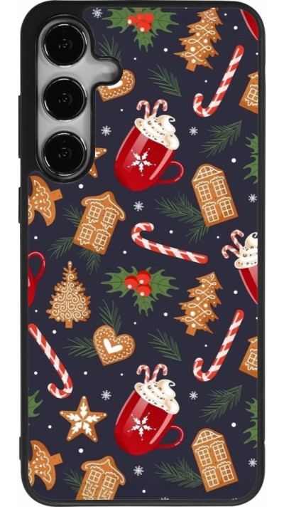 Coque Samsung Galaxy S25+ - Silicone rigide noir Christmas 25 Pattern Gingerbread House