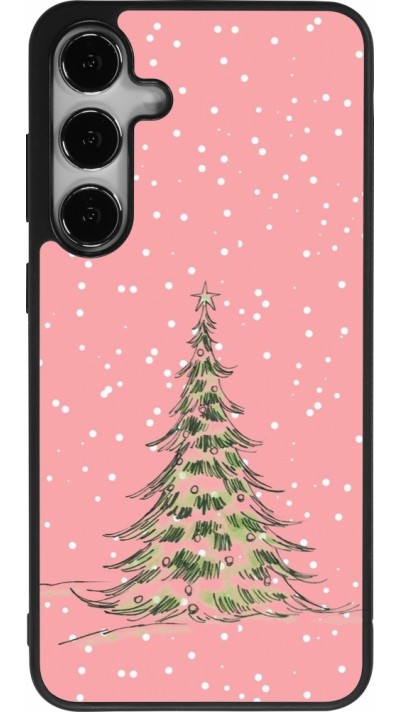 Samsung Galaxy S25+ Case Hülle - Silikon schwarz Christmas 25 Pink Tree