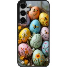Coque Samsung Galaxy S25+ - Silicone rigide noir Easter 2026 Eggs with bees