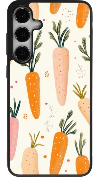 Coque Samsung Galaxy S25+ - Silicone rigide noir Easter 2026 Illustration carrots