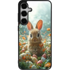 Coque Samsung Galaxy S25+ - Silicone rigide noir Easter 2026 Rabbit in the garden