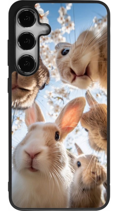 Coque Samsung Galaxy S25+ - Silicone rigide noir Easter 2026 Rabbits
