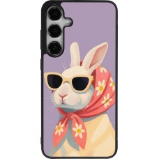 Coque Samsung Galaxy S25+ - Silicone rigide noir Easter 2026 Rabbit with scarf
