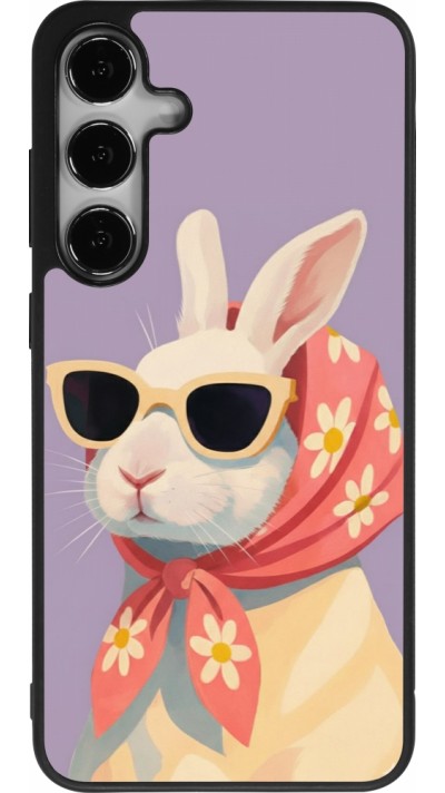 Coque Samsung Galaxy S25+ - Silicone rigide noir Easter 2026 Rabbit with scarf
