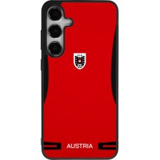 Coque Samsung Galaxy S25+ - Silicone rigide noir Maillot de football Autriche 2026 personnalisable
