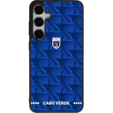 Coque Samsung Galaxy S25+ - Silicone rigide noir Maillot de football Cap-Vert 2026 personnalisable