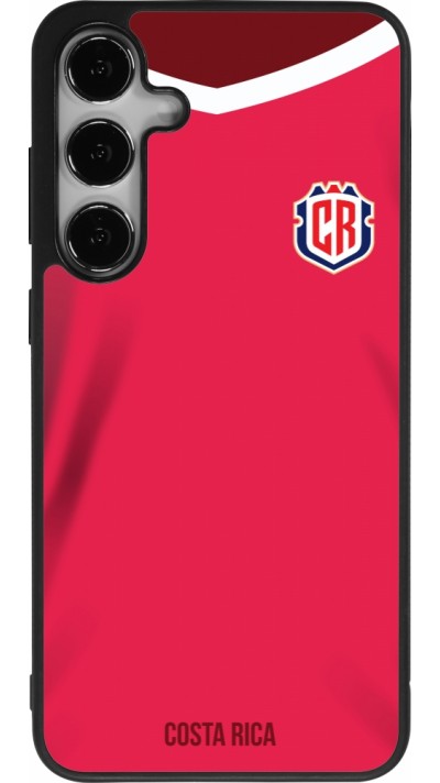 Coque Samsung Galaxy S25+ - Silicone rigide noir Maillot de football Costa Rica 2022 personnalisable