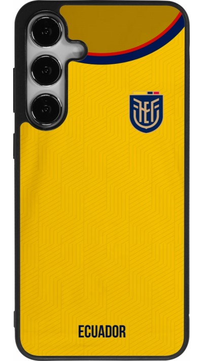 Coque Samsung Galaxy S25+ - Silicone rigide noir Maillot de football Equateur 2022