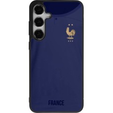 Coque Samsung Galaxy S25+ - Silicone rigide noir Maillot de football France 2022 personnalisable