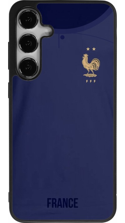 Coque Samsung Galaxy S25+ - Silicone rigide noir Maillot de football France 2022 personnalisable