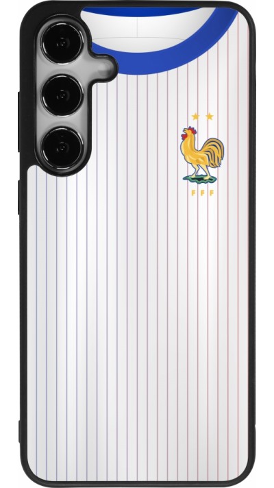 Coque Samsung Galaxy S25+ - Silicone rigide noir Maillot de football France Extérieur personnalisable