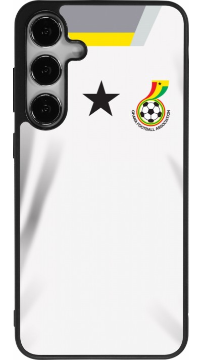 Coque Samsung Galaxy S25+ - Silicone rigide noir Maillot de football Ghana 2022 personnalisable