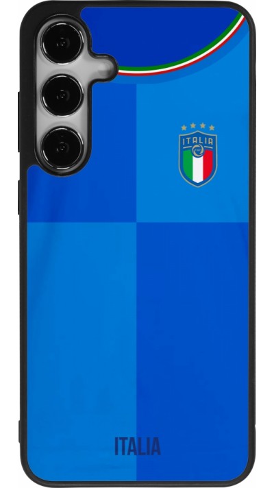 Coque Samsung Galaxy S25+ - Silicone rigide noir Maillot de football Italie 2022 personnalisable