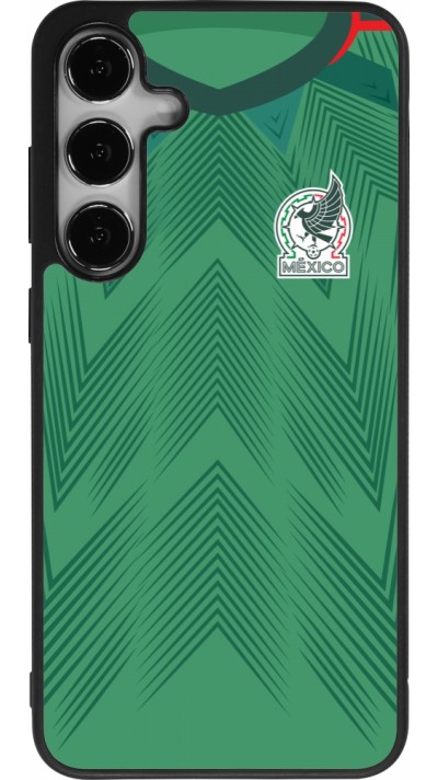 Coque Samsung Galaxy S25+ - Silicone rigide noir Maillot de football Mexique 2022 personnalisable