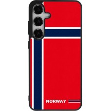 Coque Samsung Galaxy S25+ - Silicone rigide noir Maillot de football Norvège 2026 personnalisable