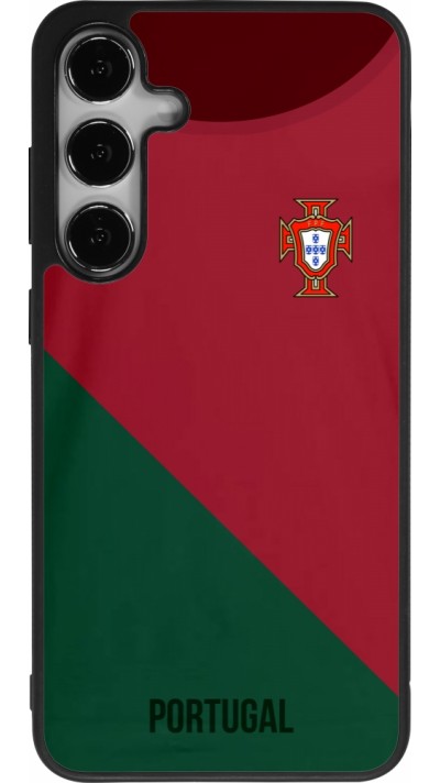 Coque Samsung Galaxy S25+ - Silicone rigide noir Maillot de football Portugal 2022