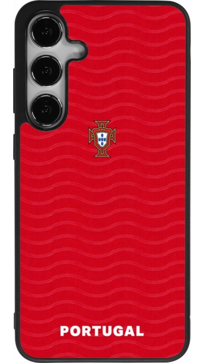 Coque Samsung Galaxy S25+ - Silicone rigide noir Maillot de football Portugal 2026 personnalisable