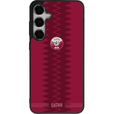 Coque Samsung Galaxy S25+ - Silicone rigide noir Maillot de football Qatar 2026 personnalisable