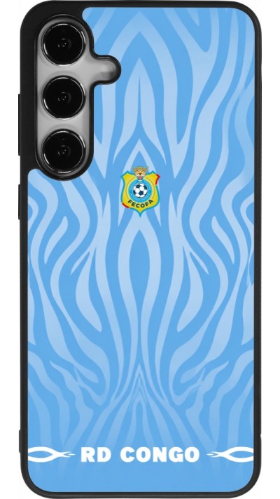 Coque Samsung Galaxy S25+ - Silicone rigide noir Maillot de football RD Congo 2026 personnalisable