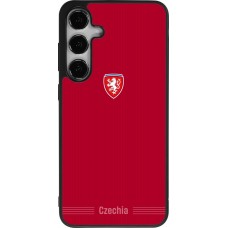 Coque Samsung Galaxy S25+ - Silicone rigide noir Maillot de football Répuplique Tchèque 2026 personnalisable
