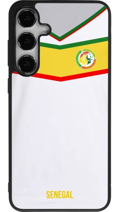 Coque Samsung Galaxy S25+ - Silicone rigide noir Maillot de football Senegal 2022 personnalisable