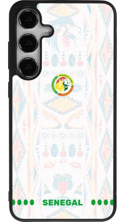 Coque Samsung Galaxy S25+ - Silicone rigide noir Maillot de football Sénégal 2026 personnalisable