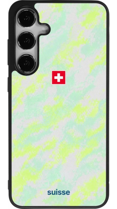 Coque Samsung Galaxy S25+ - Silicone rigide noir Maillot de football Suisse Away 2026 personnalisable
