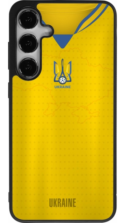 Coque Samsung Galaxy S25+ - Silicone rigide noir Maillot de football Ukraine