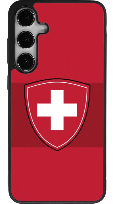 Coque Samsung Galaxy S25+ - Silicone rigide noir Hockey World Championship Ecusson Suisse