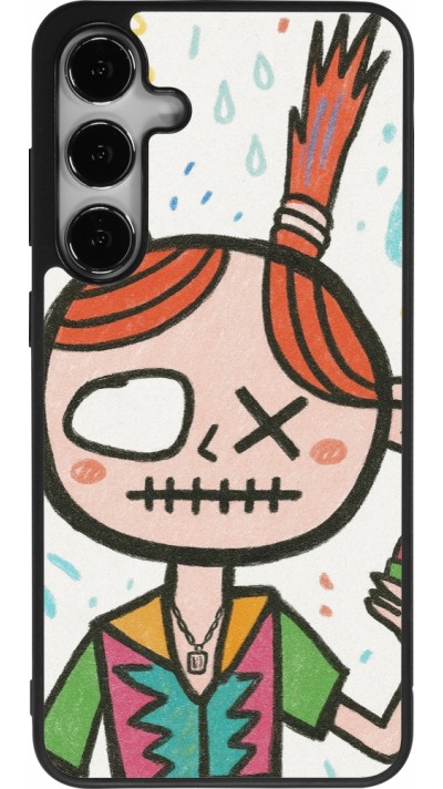 Coque Samsung Galaxy S25+ - Silicone rigide noir Little Girl Sketch