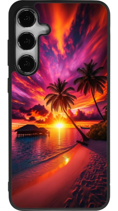 Coque Samsung Galaxy S25+ - Silicone rigide noir Maldives Dusk Bliss