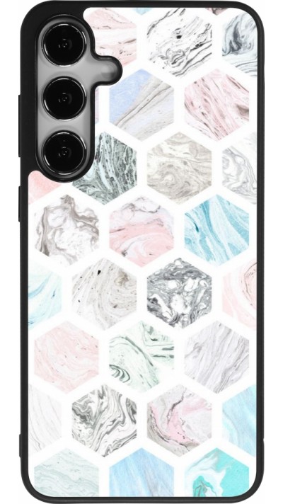 Coque Samsung Galaxy S25+ - Silicone rigide noir Marble Everything