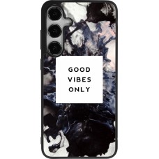 Coque Samsung Galaxy S25+ - Silicone rigide noir Marble Good Vibes Only