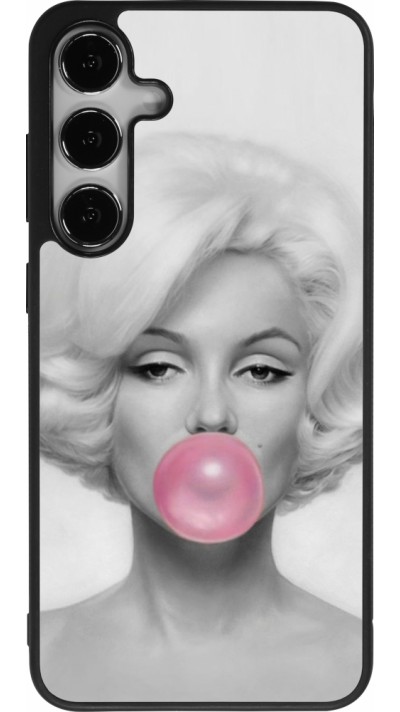 Coque Samsung Galaxy S25+ - Silicone rigide noir Marilyn Bubble