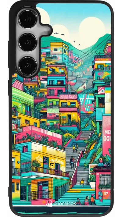 Coque Samsung Galaxy S25+ - Silicone rigide noir Medellin Comuna 13 Art