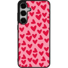 Coque Samsung Galaxy S25+ - Silicone rigide noir Mom 2024 petits coeurs