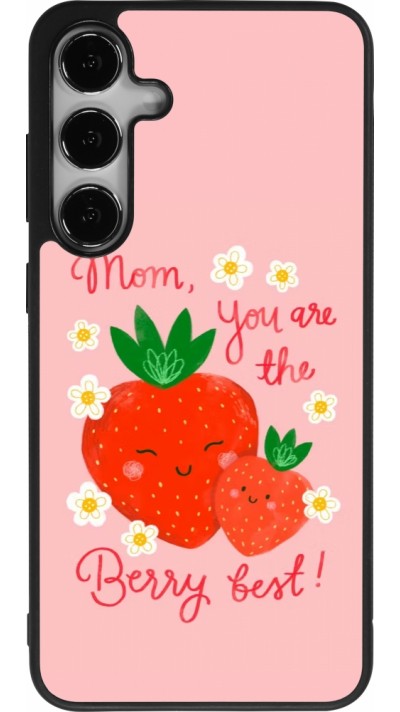 Coque Samsung Galaxy S25+ - Silicone rigide noir Mom 2026 Berry best